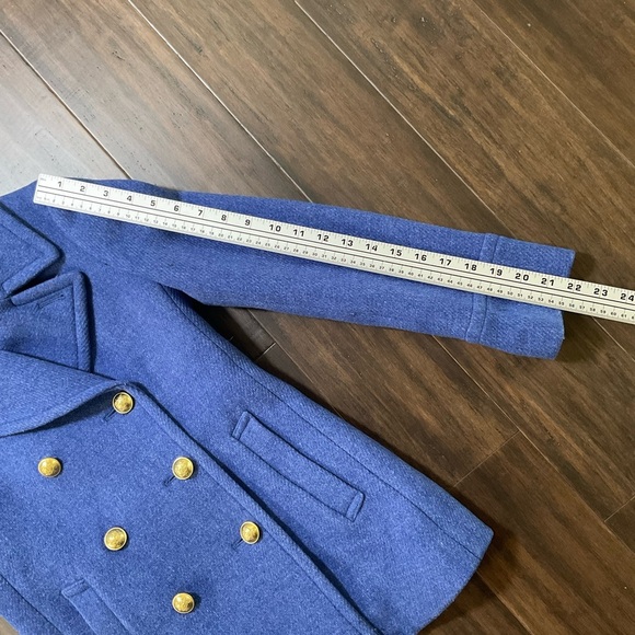 J Crew Petite Stadium Cloth By Nello Gori Women’s Wool Blend Pea Coat Size 0P - Picture 7 of 9